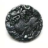 Green Jade Unicorn Pendant Necklace Hand Carving Amulet Jewelry