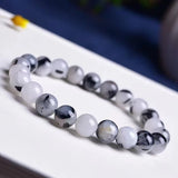 Natural Hair Quartz Crystal Bracelet 6mm