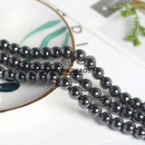 Hematite Round Beads Plated Silver for Jewelry Making