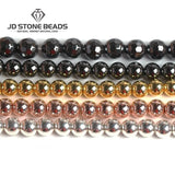 Hematite Round Beads Plated Silver for Jewelry Making