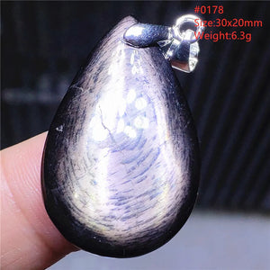 Natural Hypersthene Bead Flash Pendant Lucky Stone Hypersthene Pendant Necklace