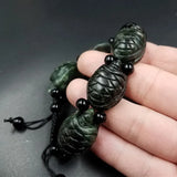 Natural Jade Tortoise Elastic Bracelet Charm Jewellery Accessory