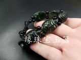 Jade Tortoise Elastic Bracelet Luck Amulet Charm