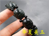 Jade Tortoise Elastic Bracelet Luck Amulet