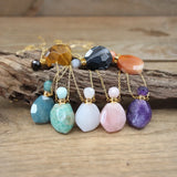 Natural Lace Agate Essential Oil Pendant Necklace