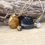 Natural Lace Agate Essential Oil Pendant Necklace