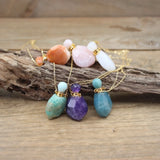 Natural Lace Agate Essential Oil Pendant Necklace