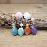 Natural Lace Agate Essential Oil Pendant Necklace