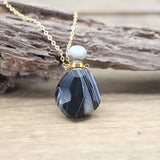 Natural Lace Agate Essential Oil Pendant Necklace