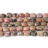 Natural Rhodonite Square Tube Beads 8x12mm