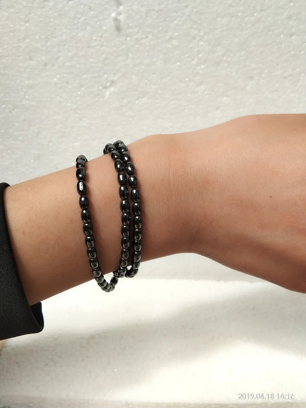 Natural Meteorite Stone 3 Circles Bracelet for Women