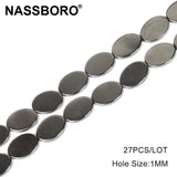 Natural Oval Hematite Beads Spacer Stone DIY Necklace Bracelet