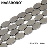Natural Oval Hematite Beads Spacer Stone DIY Necklace Bracelet