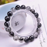 Natural Quartz Rutilated Bracelet 8-10mm Crystal Beads
