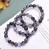 Natural Quartz Rutilated Bracelet 8-10mm Crystal Beads