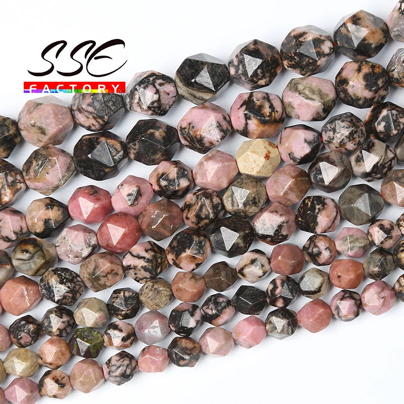 Rhodochrosite Faceted Lace Rhodonite Loose Beads 6 8 10mm