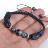 Tourmaline Stone Bead Labradorite Adjustable Bracelet