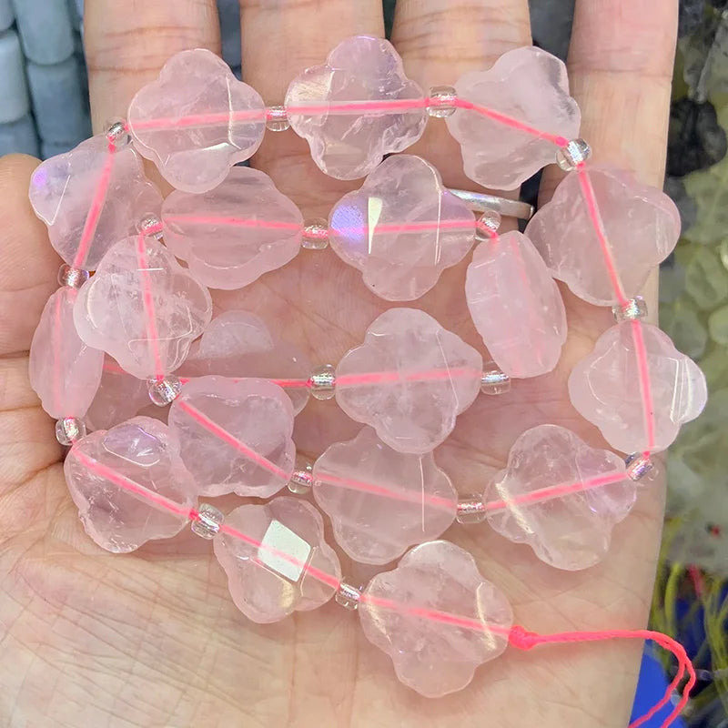 Rutilated Lemon Rose Quartz 15'' DIY Loose Beads