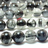 Rutilated Quartz AA Smooth Round Beads Gemstone Bracelet