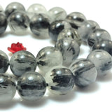 Rutilated Quartz AA Smooth Round Beads Gemstone Bracelet