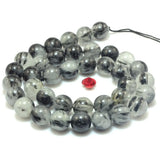 Rutilated Quartz AA Smooth Round Beads Gemstone Bracelet