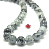 Rutilated Quartz AA Smooth Round Beads Gemstone Bracelet