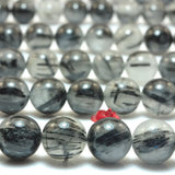 Rutilated Quartz AA Smooth Round Beads Gemstone Bracelet