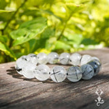 Rutilated Quartz Bead Bracelet 8mm Hair Crystal Bracelets Women Jewelry