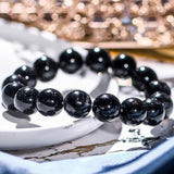 Rutilated Quartz Bracelet Crystal Stretch Round 13mm AAAAAA