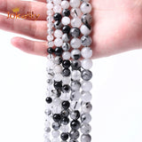 Rutilated Quartz Round Beads Spacer Jewelry Making DIY 4-12mm