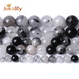 Rutilated Quartz Round Beads Spacer Jewelry Making DIY 4-12mm