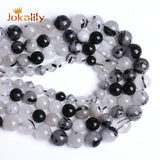 Rutilated Quartz Round Beads Spacer Jewelry Making DIY 4-12mm