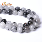 Rutilated Quartz Round Beads Spacer Jewelry Making DIY 4-12mm