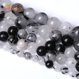 Rutilated Quartz Round Beads Spacer Jewelry Making DIY 4-12mm