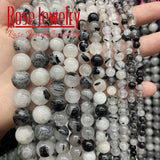 Rutilated Quartz Beads Round Stone Beads for DIY Jewelry Making