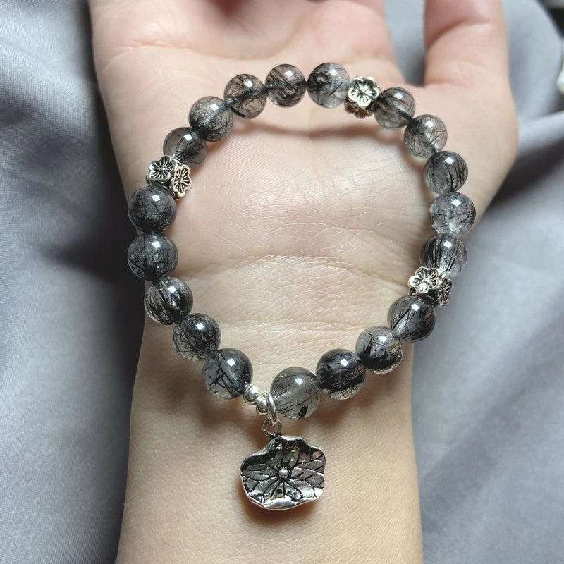 Rutilated Quartz Bracelet Sterling Silver Women's Fine Jewelry