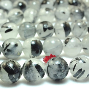 Rutilated Quartz Smooth Round Loose Beads Gemstone Bracelet Necklace