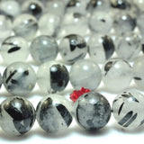 Rutilated Quartz Smooth Round Loose Beads Gemstone Bracelet Necklace