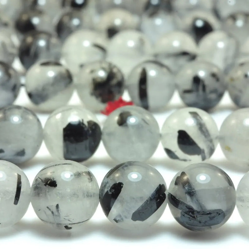 Rutilated Quartz Smooth Round Loose Beads Gemstone Bracelet Necklace