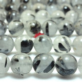 Rutilated Quartz Smooth Round Loose Beads Gemstone Bracelet Necklace