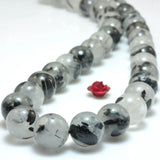 Rutilated Quartz Smooth Round Loose Beads Gemstone Bracelet Necklace