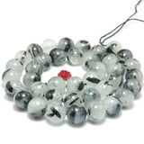 Rutilated Quartz Smooth Round Loose Beads Gemstone Bracelet Necklace