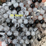 Rutilated Stone Smooth Round Beads 15 Inch
