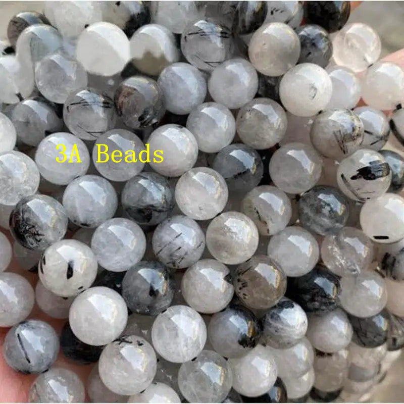 Rutilated Stone Smooth Round Beads 15 Inch