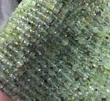 Natural Rutiled Prehnite Faceted Cube Beads for Jewelry Making
