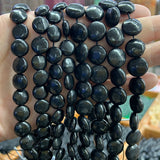 Natural Shungite Stone Beads 15'' Coin DIY Loose Healing Stone Beads