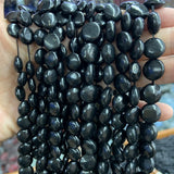 Natural Shungite Stone Beads 15'' Coin DIY Loose Healing Stone Beads