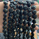 Natural Shungite Stone Beads 15'' Coin Spacer Loose Beads For Jewelry Making