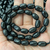 Natural Shungite Stone Beads 15'' Oval DIY Loose Healing Stone Beads