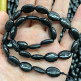 Shungite Stone Beads 15'' Oval DIY Loose Healing Beads For Jewelry Making
